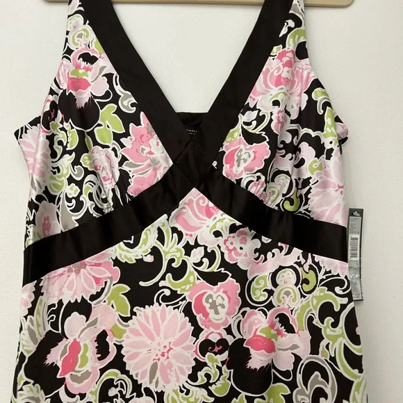 Tahari Silk Floral Sleeveless Dress Y2K Vintage NWT (Size 16) - Picture 3 of 9